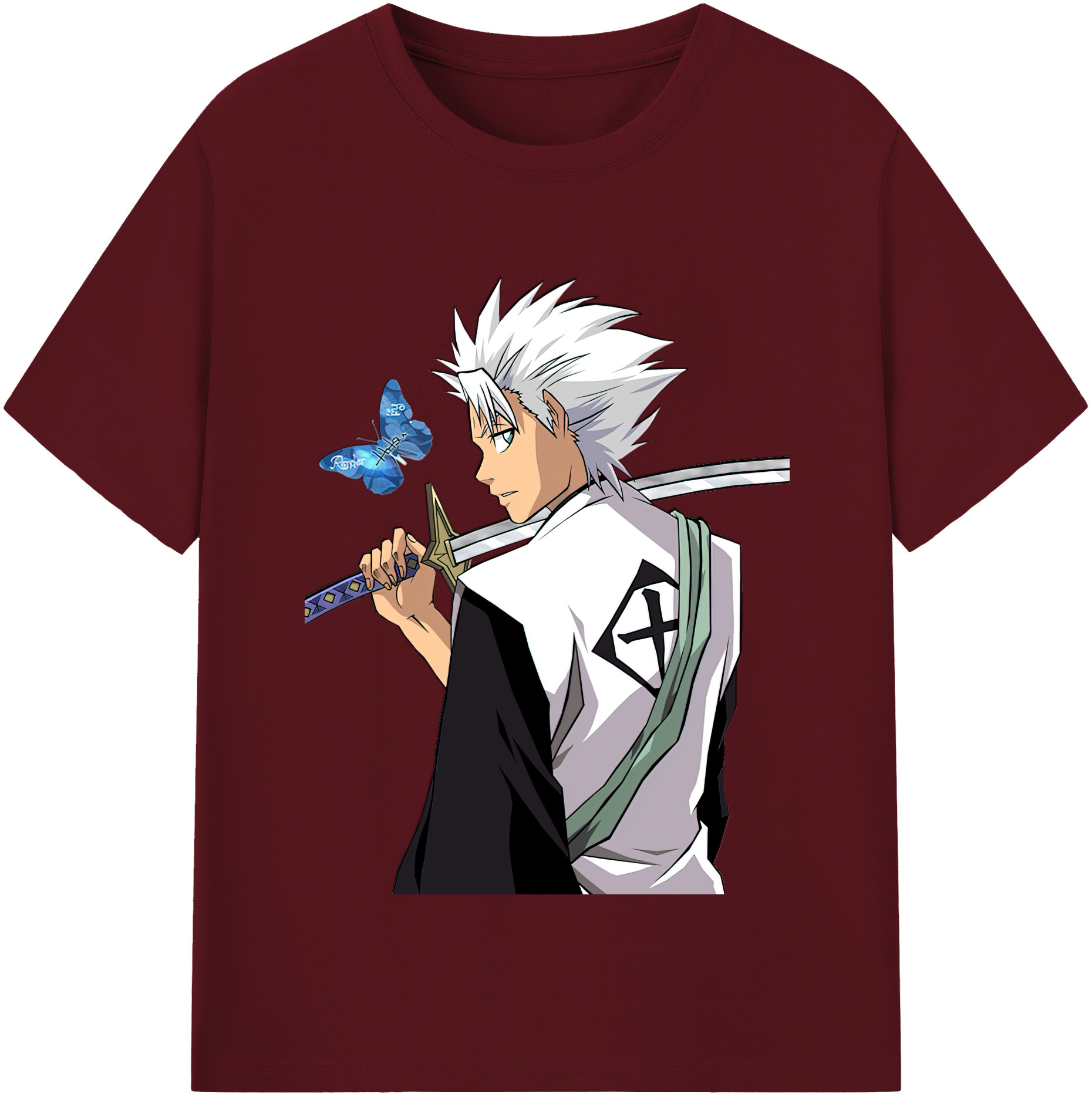 （画像用） ブリーチ 日番谷冬獅郎（ひつがや とうしろう） BLEACH Hitsugaya Toushirou 綿100％半袖Tシャツ（フロントプリント）